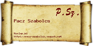 Pacz Szabolcs névjegykártya