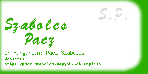 szabolcs pacz business card